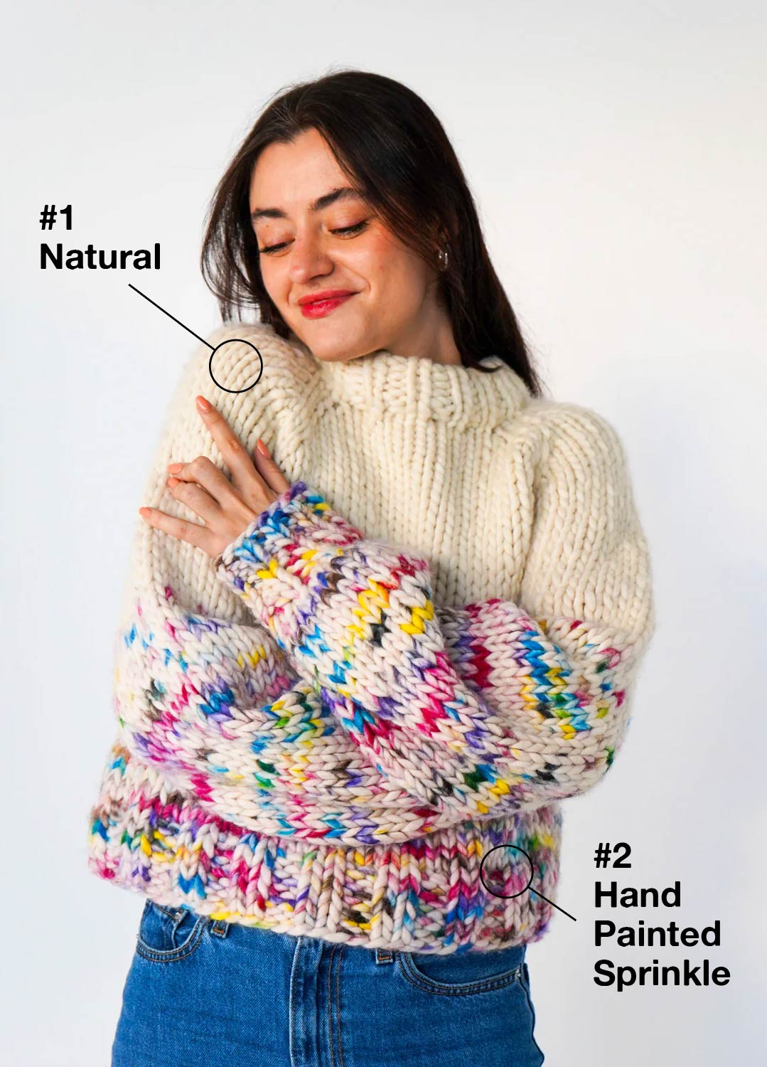 The Rainbow Sweater Kit x @paula.on.knits - Yummy Yarn Version