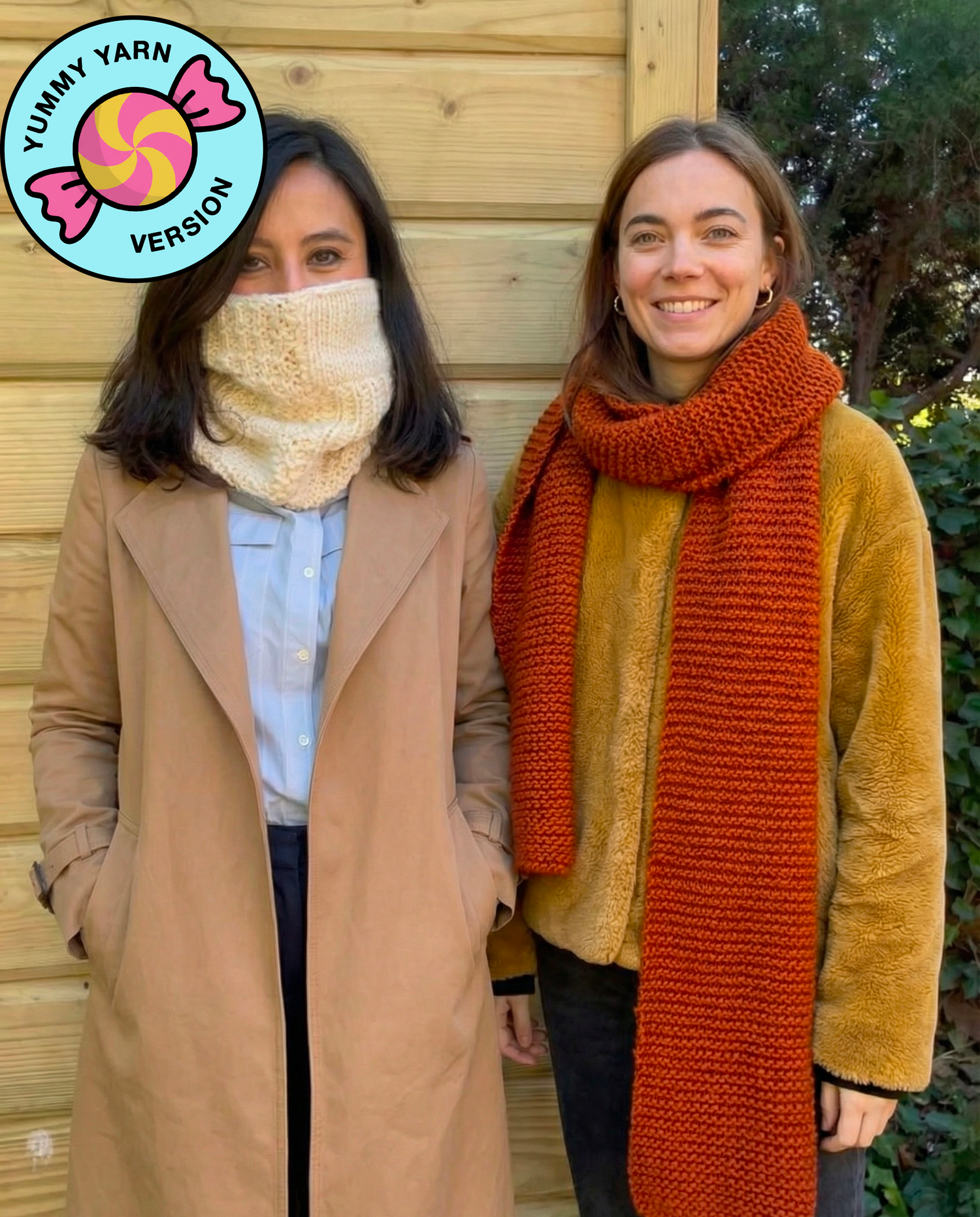 2 Kits Bundle | Knitting Stitch Sampler Kit Make your first Snood + Morse Scarf - Yummy Yarn Fine Version