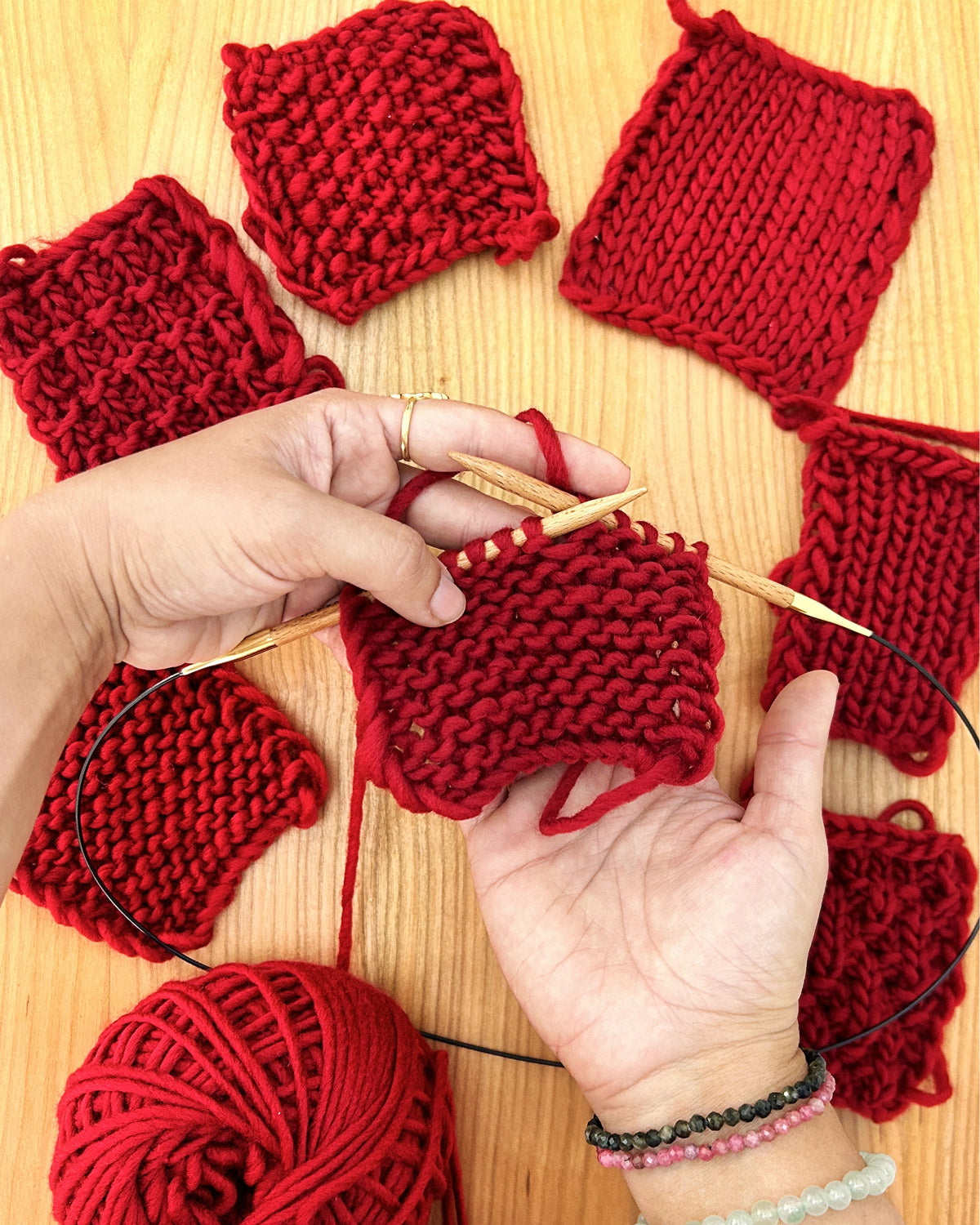 Stitch Sampler: Learn The Basics Knitting Kit - Make your first Cotton Snood