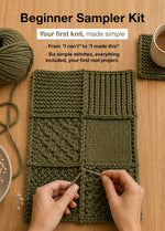 Placemat & Coaster - Beginner Sampler Kit - Learn The Basics Knitting Kit