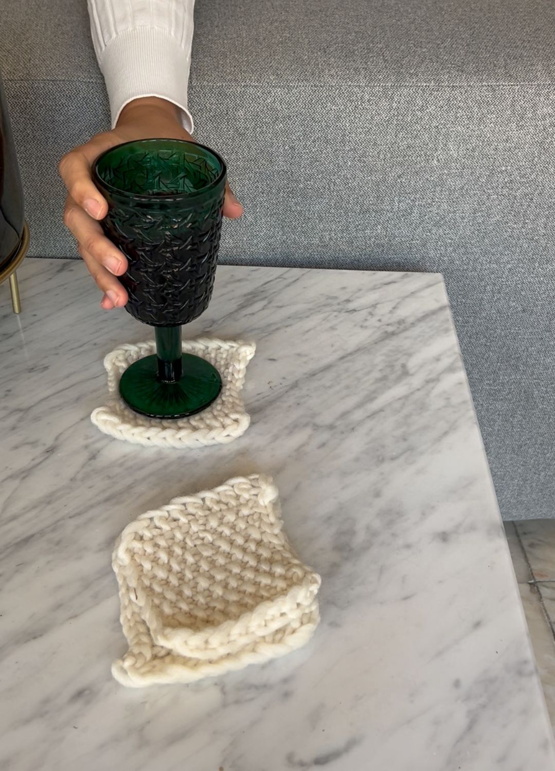 Stitch Sampler Kit: Learn The Basics Knitting Kit - Make your first Placemat & Coasters - Yummy Version