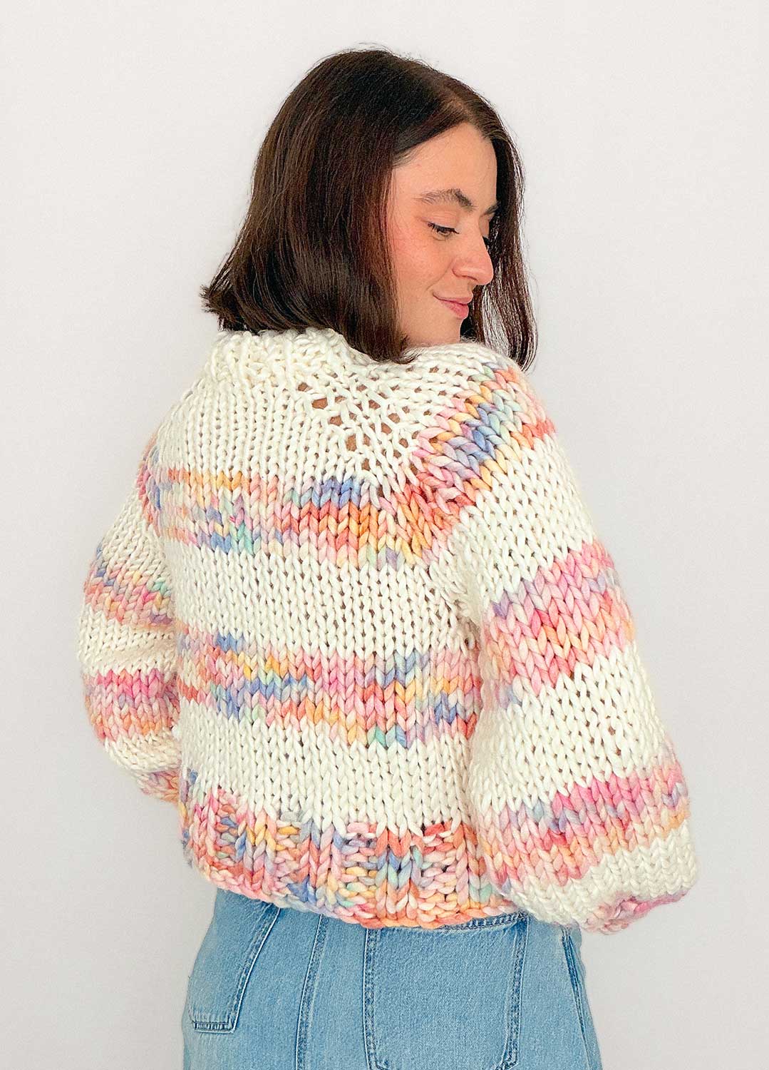 The Striped Rainbow Sweater Kit x @paula.on.knits - Yummy Yarn Version