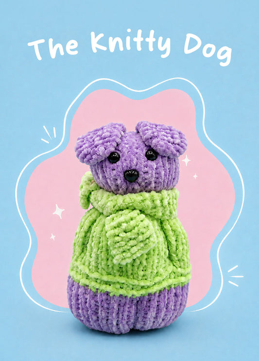 The Knitty Dog - Easy Mini Knitted Dog Kit - Cuddle Yarn