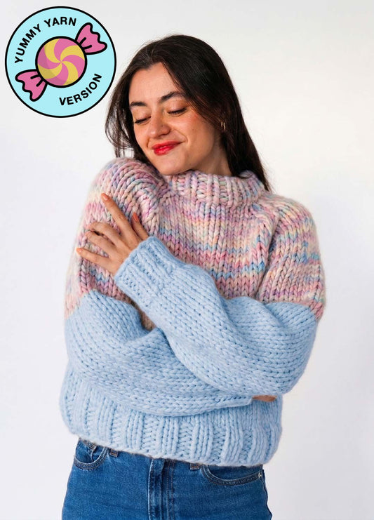 The Rainbow Sweater Kit x @paula.on.knits - Yummy Yarn Version